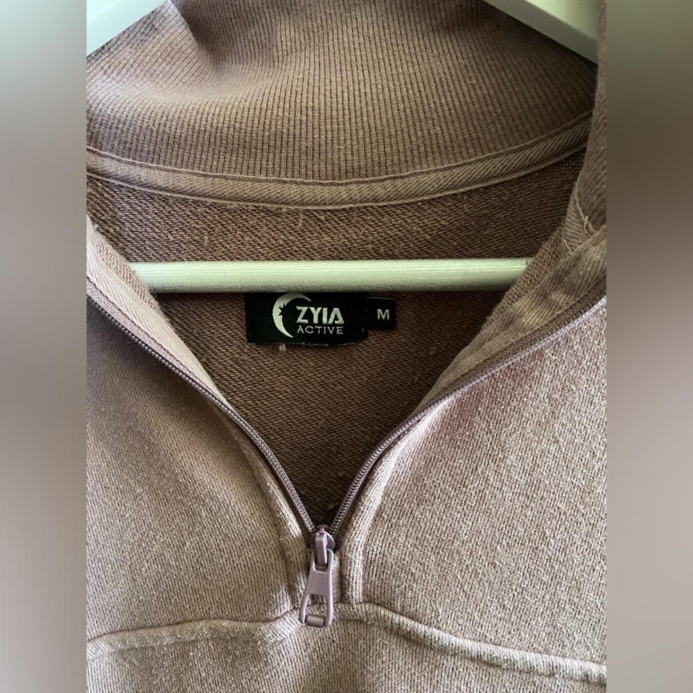 Zyia Soft Lilac 1/4 Zip Cowl Pocket Jacket